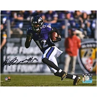 Photographie autographiée de Rashod Bateman, maillot violet des Baltimore Ravens, 8" x 10"