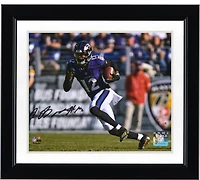 Photographie autographiée de Rashod Bateman, maillot violet des Baltimore Ravens, 8" x 10"