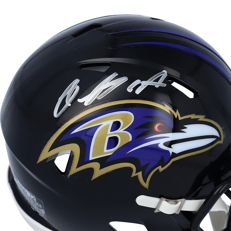 Casque Riddell Speed ​​Mini autographié par Rashod Bateman des Baltimore Ravens