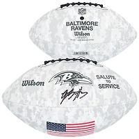 Rashod Bateman Baltimore Ravens Autographed Wilson 2024 Salute To Service Football