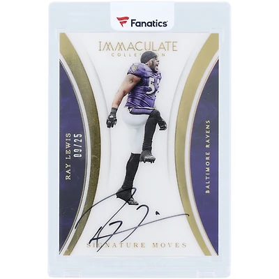 Ray Lewis Baltimore Ravens Autographed 2016 Panini Immaculate Collection Signature Moves #RL #9/25 Card