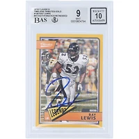 Carte autographiée de Ray Lewis (Baltimore Ravens) - Panini Classic Timeless Tributes Gold 2018 n° 106/99, authentifiée par Beckett Fanatics Witnessed (9/10).