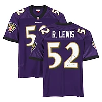Maillot authentique violet autographié par Ray Lewis des Baltimore Ravens, Mitchell & Ness 2000