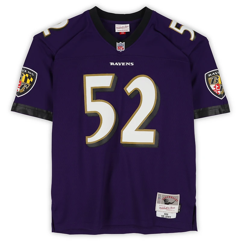 Ray Lewis Baltimore Ravens Autographed Purple Mitchell & Ness 2000 Replica Jersey