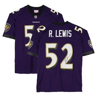Ray Lewis Baltimore Ravens Autographed Purple Mitchell & Ness 2000 Replica Jersey
