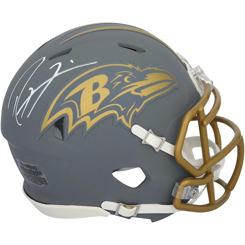 Casque Riddell Slate Speed Mini autographié par Ray Lewis des Baltimore Ravens