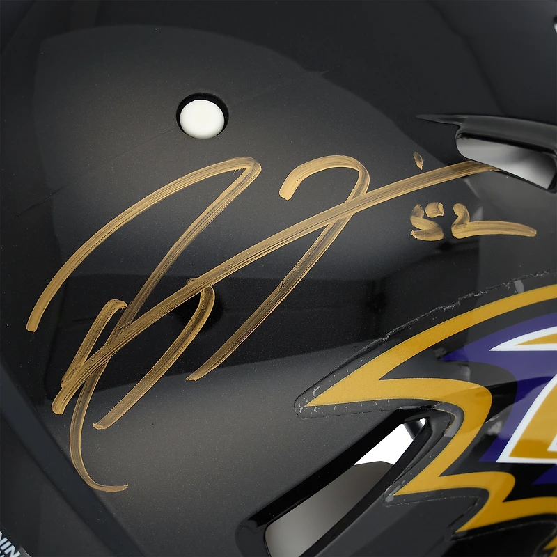 Casque Riddell Speed authentique autographié par Ray Lewis des Baltimore Ravens