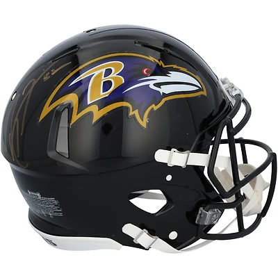 Casque Riddell Speed authentique autographié par Ray Lewis des Baltimore Ravens