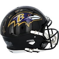 Ray Lewis Baltimore Ravens Autographed Riddell Speed Authentic Helmet with Gold Signature and "HOF 18" Inscription