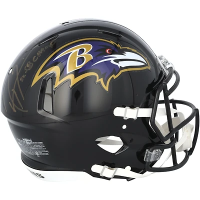 Ray Lewis Baltimore Ravens Autographed Riddell Speed Authentic Helmet with Multiple Inscriptions