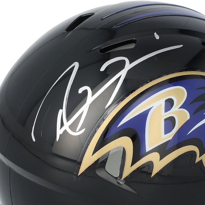 Mini-casque de vitesse autographié par Ray Lewis des Ravens de Baltimore