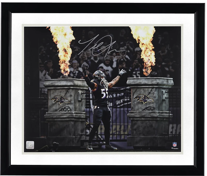 Terrell Suggs Baltimore Ravens Autographed 16" x 20" Fire Entrance Spotlight Photograph