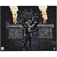 Terrell Suggs Baltimore Ravens Autographed 16" x 20" Fire Entrance Spotlight Photograph