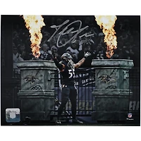 Photo dédicacée de Terrell Suggs (Baltimore Ravens) - 20 x 25 cm (8 x 10 pouces) - Projecteur d'entrée des pompiers