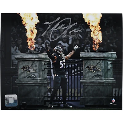 Terrell Suggs Baltimore Ravens Autographed 8" x 10" Fire Entrance Spotlight Photograph