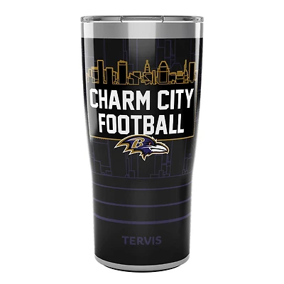 Tervis Ravens de Baltimore 20oz. Gobelet en acier inoxydable avec couvercle coulissant Charm City Football