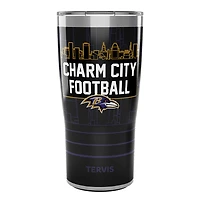Tervis Ravens de Baltimore 20oz. Gobelet en acier inoxydable avec couvercle coulissant Charm City Football