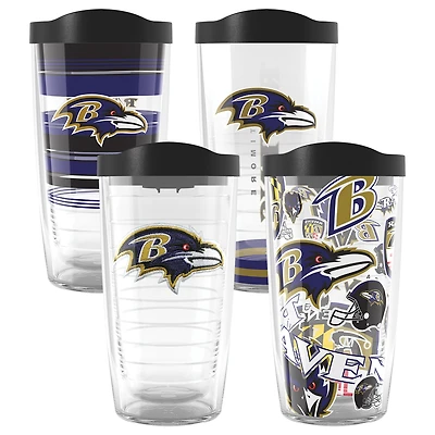 Tervis Baltimore Ravens paquet de quatre 16oz. Ensemble de gobelets classiques