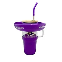 Gobelet en verre de 40 oz avec plateau à collation en silicone Baltimore Ravens de The Memory Company