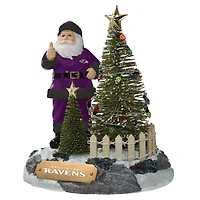 Figurine Père Noël Baltimore Ravens de The Memory Company avec arbre à LED