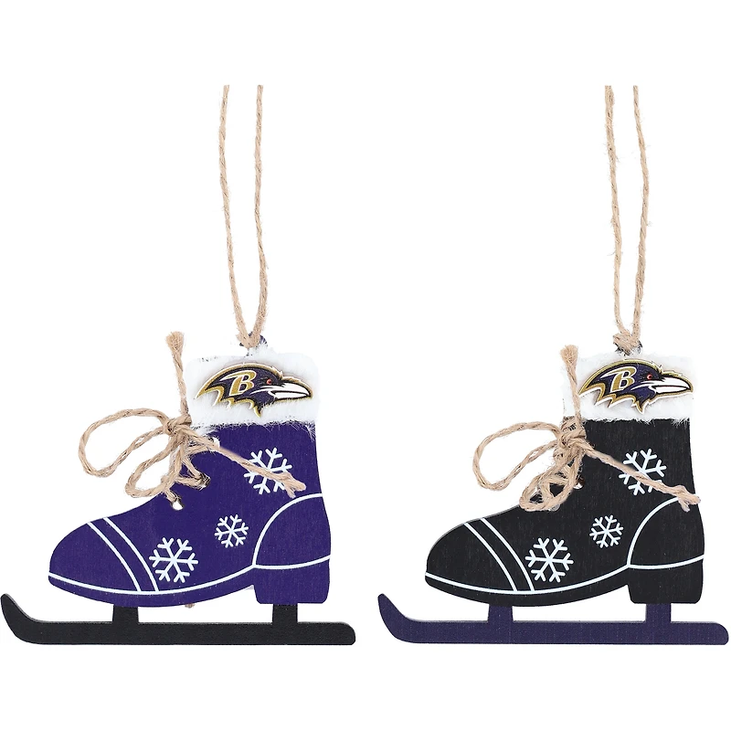 The Memory Company Baltimore Ravens Lot de deux décorations pour patins à glace