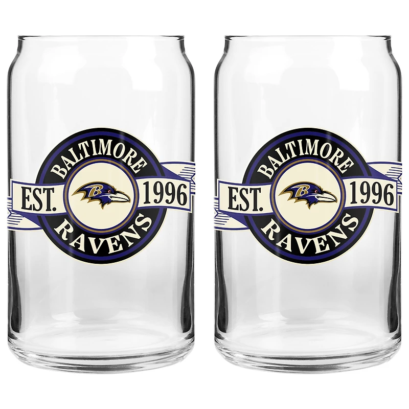 The Sports Vault Baltimore Ravens 16 oz. Two-Pack Can Glass Set