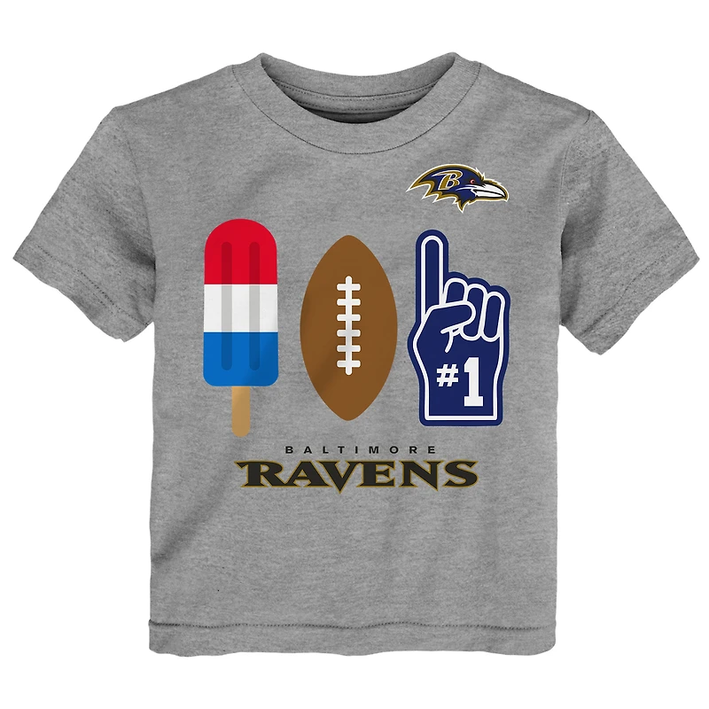 T-shirt gris pour tout-petit Baltimore Ravens style américain