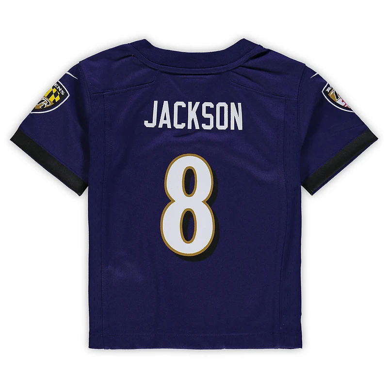 Maillot de match Nike Lamar Jackson violet des Ravens Baltimore pour tout-petit