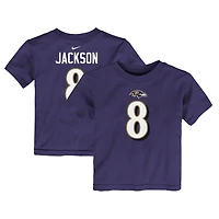 Toddler Nike Lamar Jackson Purple Baltimore Ravens Player Name & Number T-Shirt