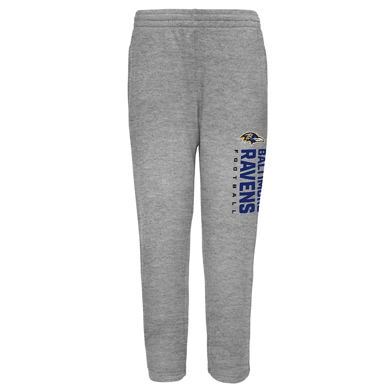 Toddler Outerstuff Heather Gray Baltimore Ravens Crewneck Sweatshirt & Pants Set