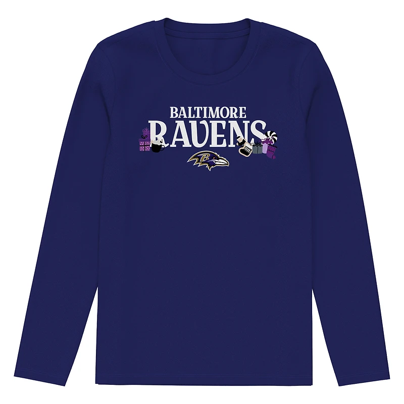 Toddler Outerstuff Purple Baltimore Ravens Chestnut Holiday Sleep Set