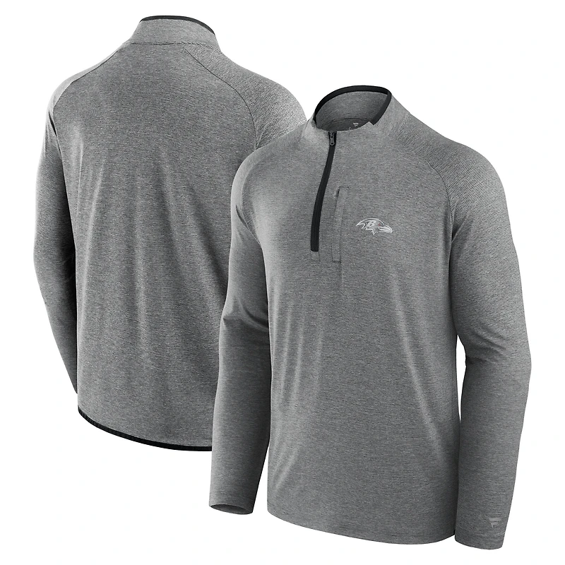 Unisex Fanatics Charcoal Baltimore Ravens Front Office Performance Primary Quarter-Zip Jacket
