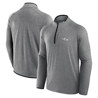 Veste unisexe Fanatics Charcoal Baltimore Ravens Front Office Performance Primary à fermeture éclair quart de tour