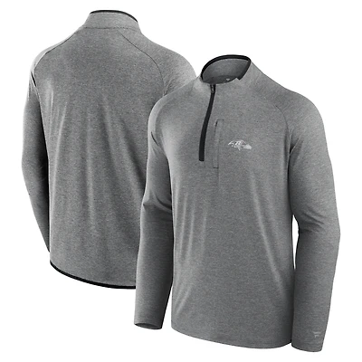 Unisex Fanatics Charcoal Baltimore Ravens Front Office Performance Primary Quarter-Zip Jacket