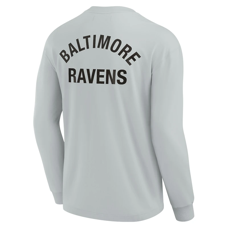Unisex Fanatics Gray Baltimore Ravens Elements Super Soft Long Sleeve T-Shirt