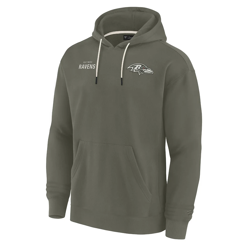 Unisex Fanatics Olive Baltimore Ravens Elements Super Soft Fleece Pullover Hoodie