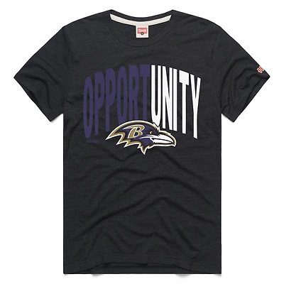 Unisex Homage Charcoal Baltimore Ravens 2025 Inspire Change Opportunity Tri-Blend T-Shirt