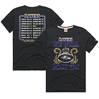 Unisex Homage Charcoal Baltimore Ravens 2026 NFL Schedule Queen Tri-Blend T-Shirt
