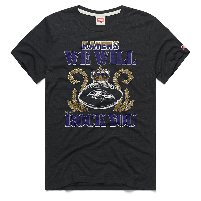 T-shirt unisexe Hommage Charcoal Baltimore Ravens 2026 NFL Calendar Queen Tri-Blend