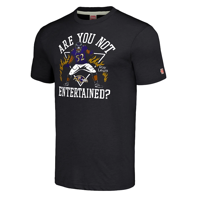 Unisex Homage Ray Lewis Charcoal Baltimore Ravens Caricature Retired Player Tri-Blend T-Shirt