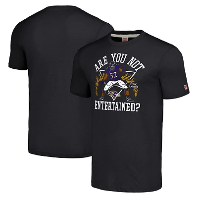 T-shirt unisexe hommage Ray Lewis anthracite Baltimore Ravens caricature joueur retraité tri-blend