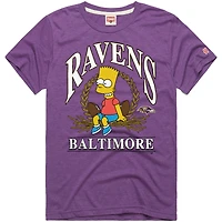 T-shirt unisexe violet Homage x Les Simpsons Baltimore Ravens Tri-Blend
