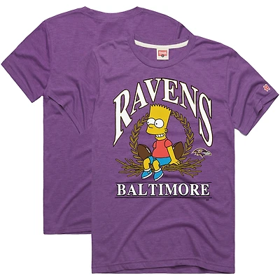 Unisex Homage x The Simpsons Purple Baltimore Ravens Tri-Blend T-Shirt