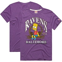 T-shirt unisexe violet Homage x Les Simpsons Baltimore Ravens Tri-Blend
