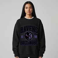 Sweat-shirt unisexe en polaire noire The Wild Collective Baltimore Ravens à motif frontal
