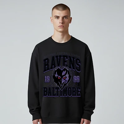 Sweat-shirt unisexe en polaire noire The Wild Collective Baltimore Ravens à motif frontal