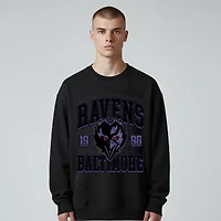 Sweat-shirt unisexe en polaire noire The Wild Collective Baltimore Ravens à motif frontal