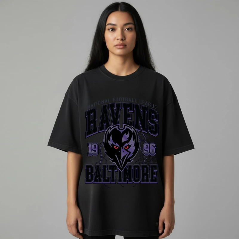 Unisex The Wild Collective Black Baltimore Ravens Front Facing T-Shirt
