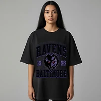 Unisex The Wild Collective  Black Baltimore Ravens Front Facing T-Shirt
