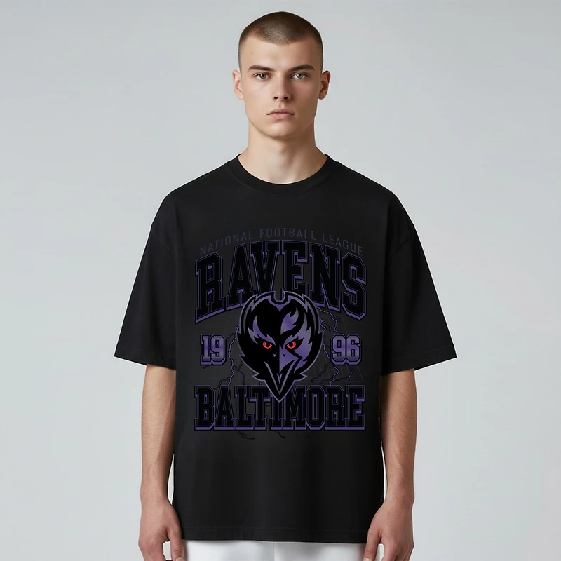 Unisex The Wild Collective Black Baltimore Ravens Front Facing T-Shirt